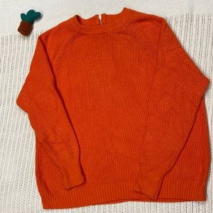 Primark Beautiful Orange Ribbed Knitted Zipper Back Soft Sweater Women's Medium